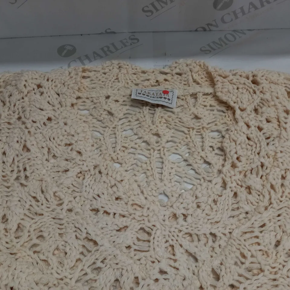 LOT OF 8 CROCHET KNIT CREAM JUMPERS - SIZE UNSPECIFIED