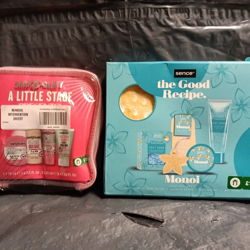 BOX OF APPROXIMATELY 12 ASSORTED GIFT SETS AND COSMETIC ITEMS TO INCLUDE SENCE, SOAP & GLORY, ETC - COLLECTION ONLY