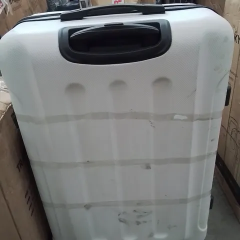 WHITE SUITCASE ON WHEELS