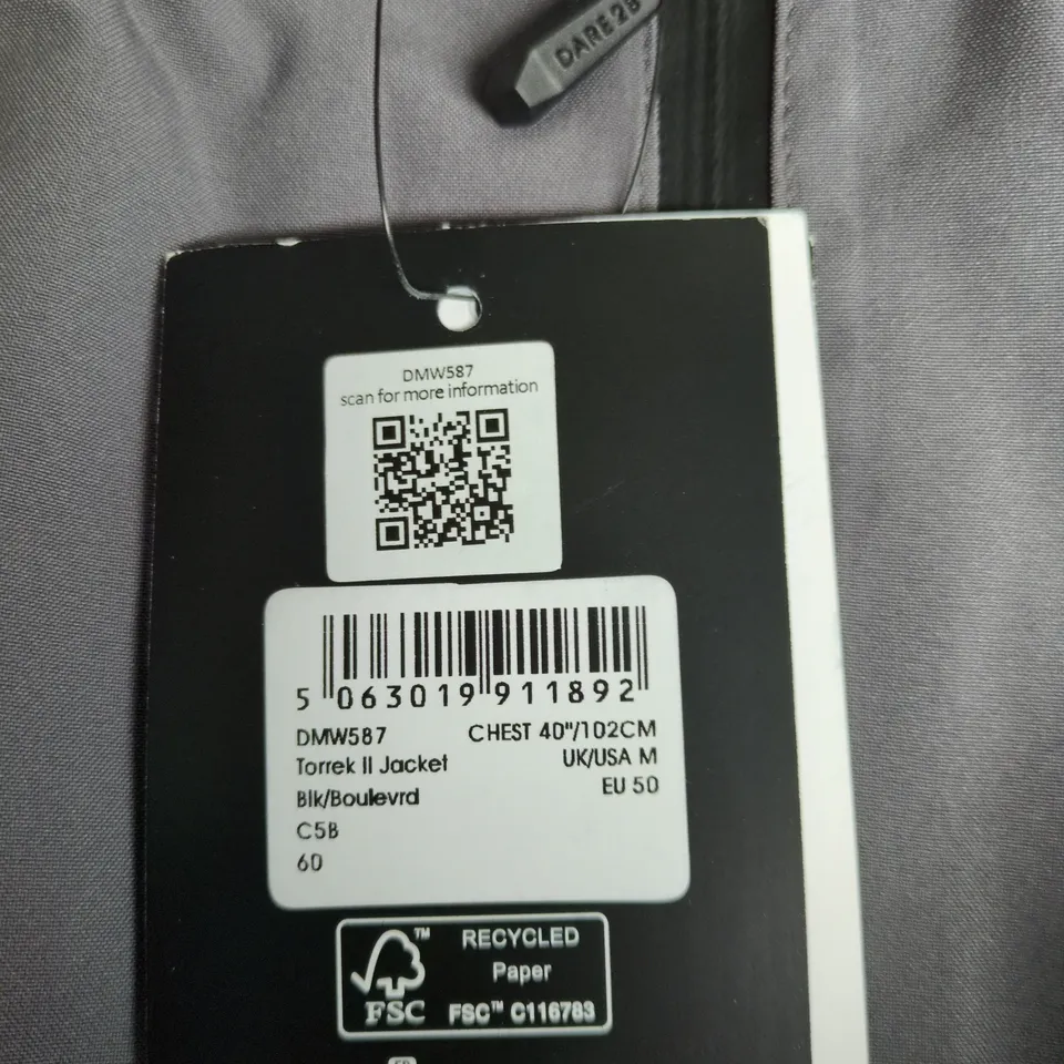 DARE 2B TORREK II JACKET – MEN'S, UK/USA M, BLACK/BOULEVARD