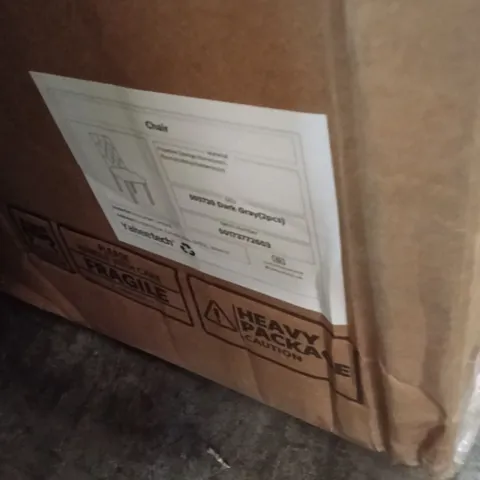 BOXED YAHEETECH SET OF 2 DARK GREY DINING / INDOOR CHAIRS