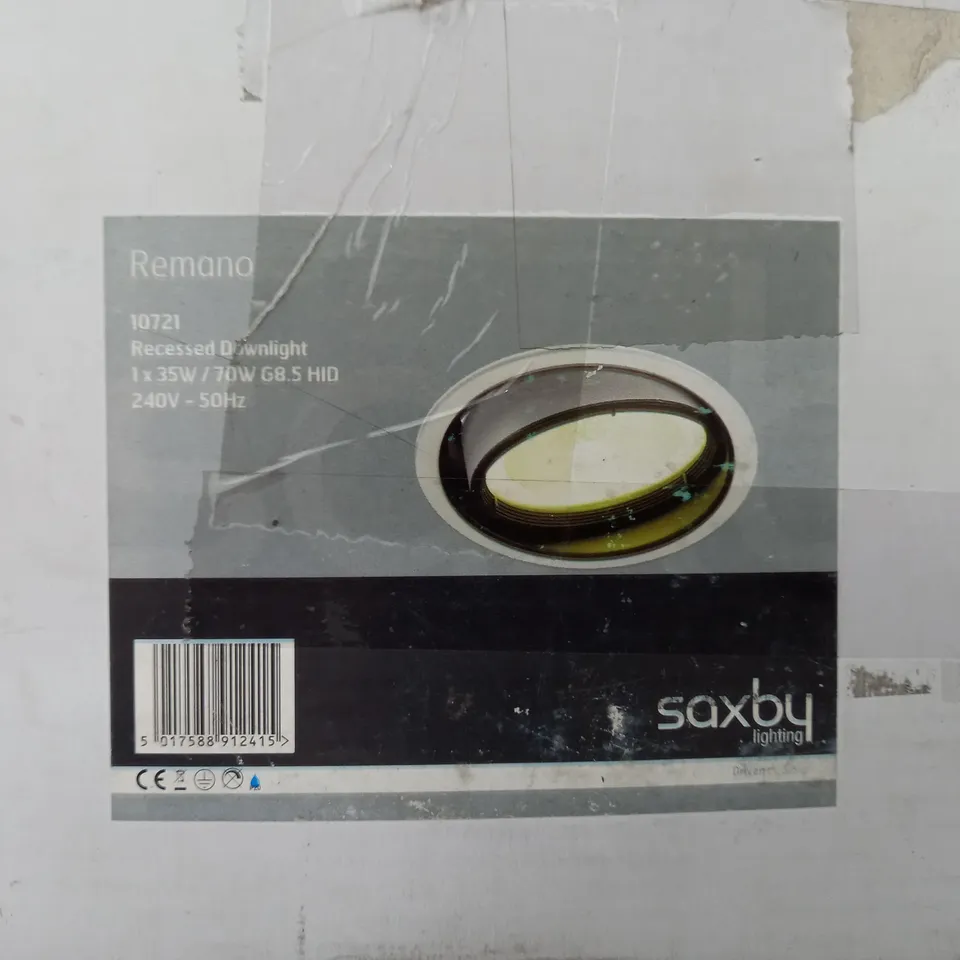 BOXED SAXBY LIGHTING REMANO ONE LIGHT RECESSED DOWN LIGHT IN GLOSS WHITE PAINT 