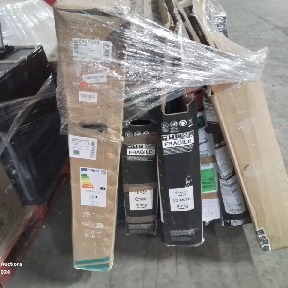 PALLET CONTAINING APPROXIMATELY 6 BOXED HD TELEVISION IN VARIOUS SIZES MAKES AND MODELS -UNTESTED-