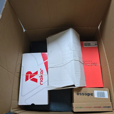 BOX OF APPROXIMATELY 15 ASSORTED PAIRS OF SHOES INCLUDING REKER AND ADESSO 