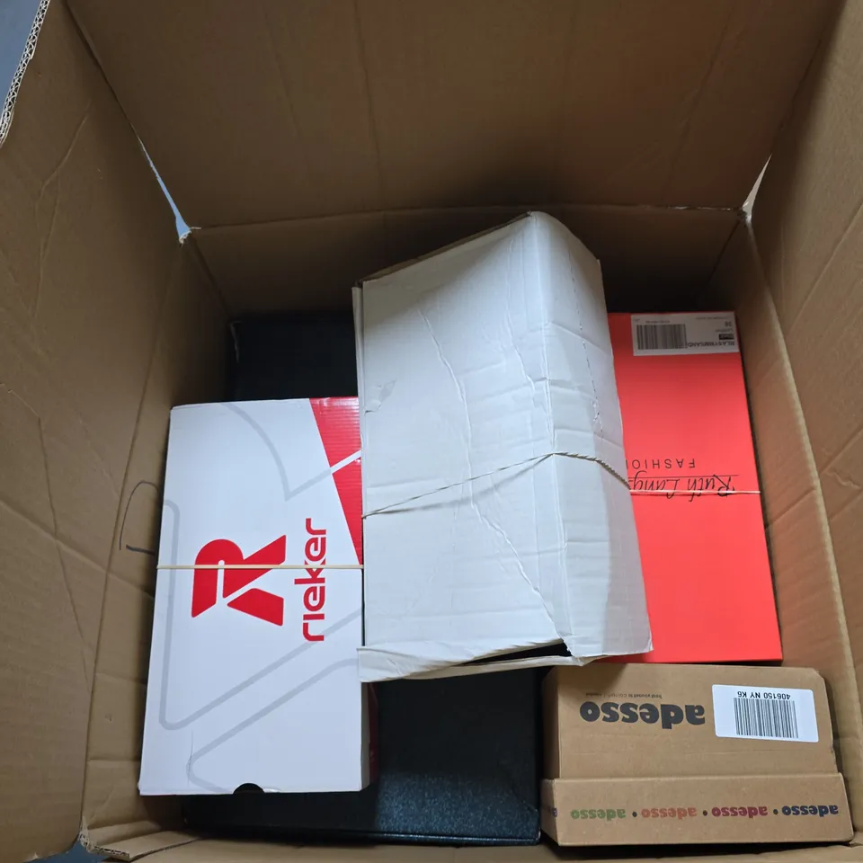 BOX OF APPROXIMATELY 15 ASSORTED PAIRS OF SHOES INCLUDING REKER AND ADESSO 