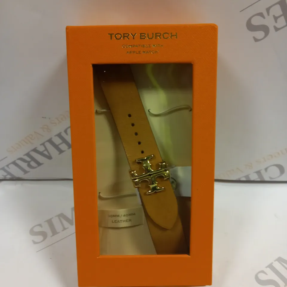 BOXED TORY BUCH TAN STRAP LOGO CLASP APPLE STRAP  RRP £129.99