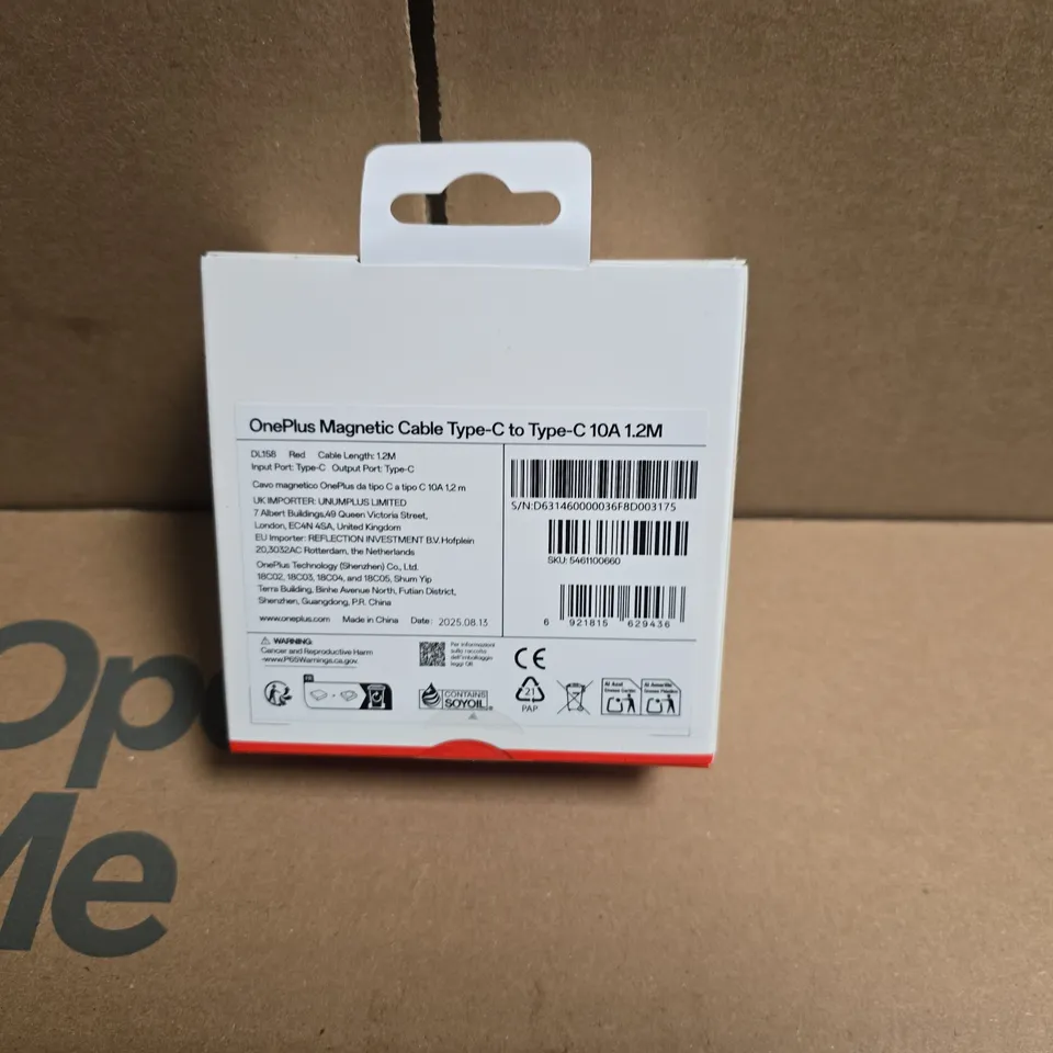 SEALED ONEPLUS MAGNETIC CABLE TYPE-C TO TYPE-C