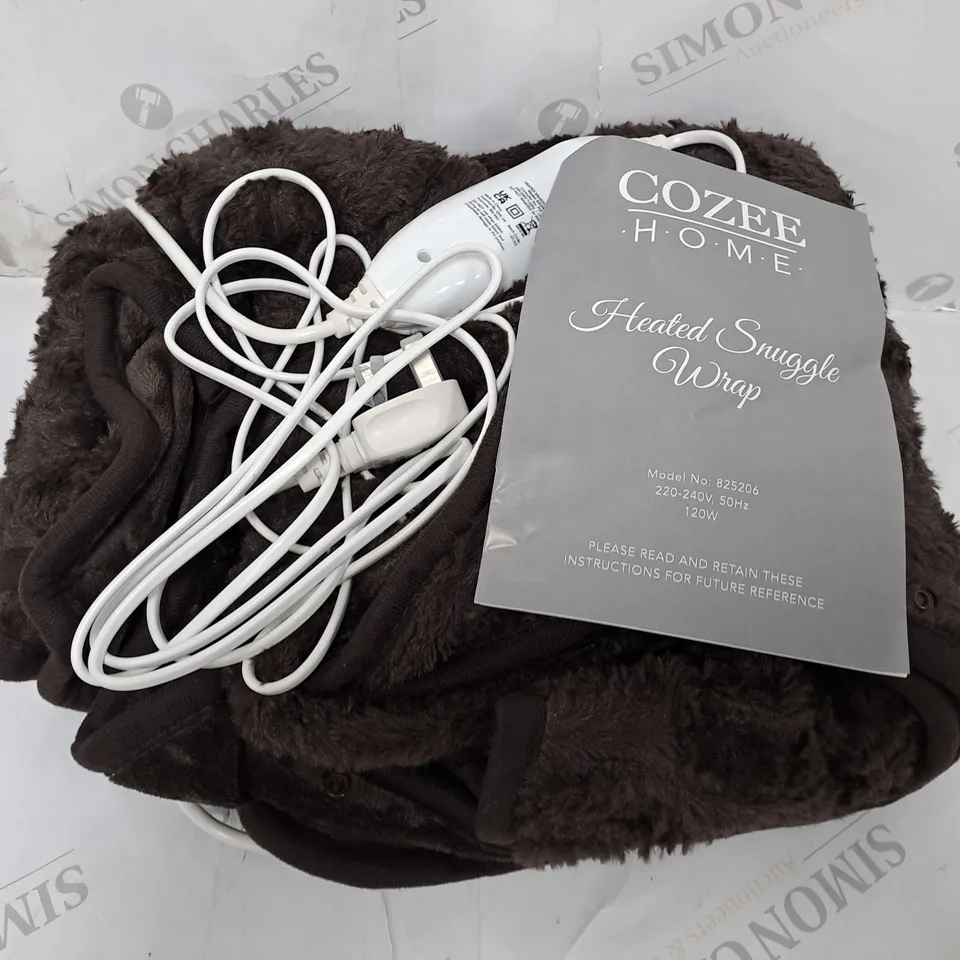 COZEE HOME FAUX FUR HEATED THROW CHOCOLATE