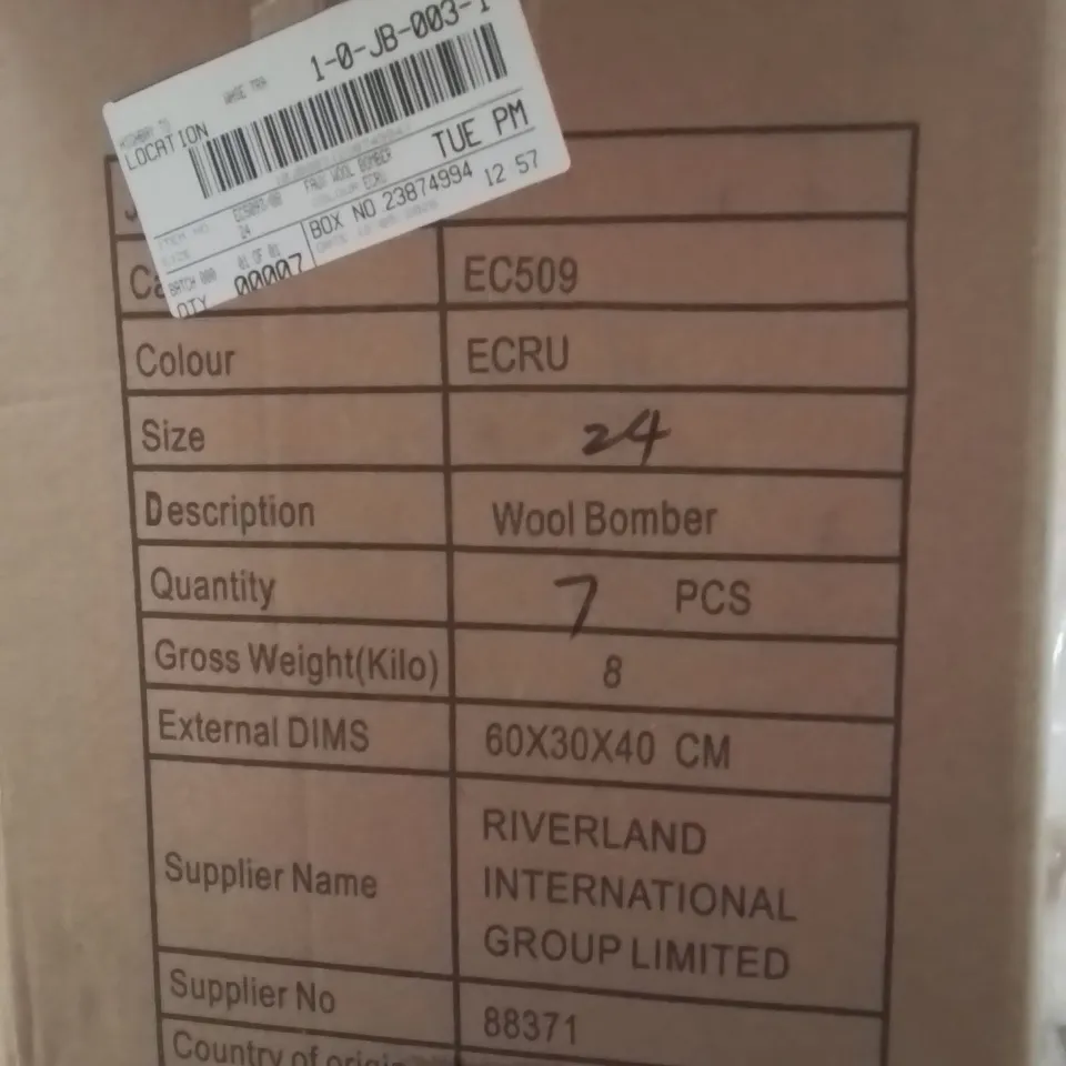 BOXED BRAND NEW APPROXIMATELY 7 SIMPLY BE WOOL BOMBER JACKET SIZE 24