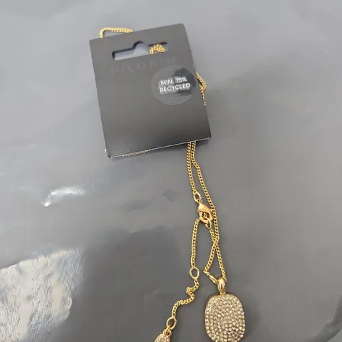 PILGRIM GOLD-TONE PAVÉ PENDANT NECKLACE