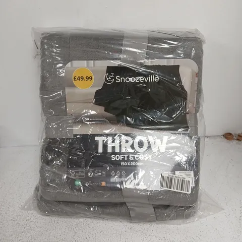 SNOOZEVILLE THROW – SOFT & COSY, GREY, 150 X 200 CM
