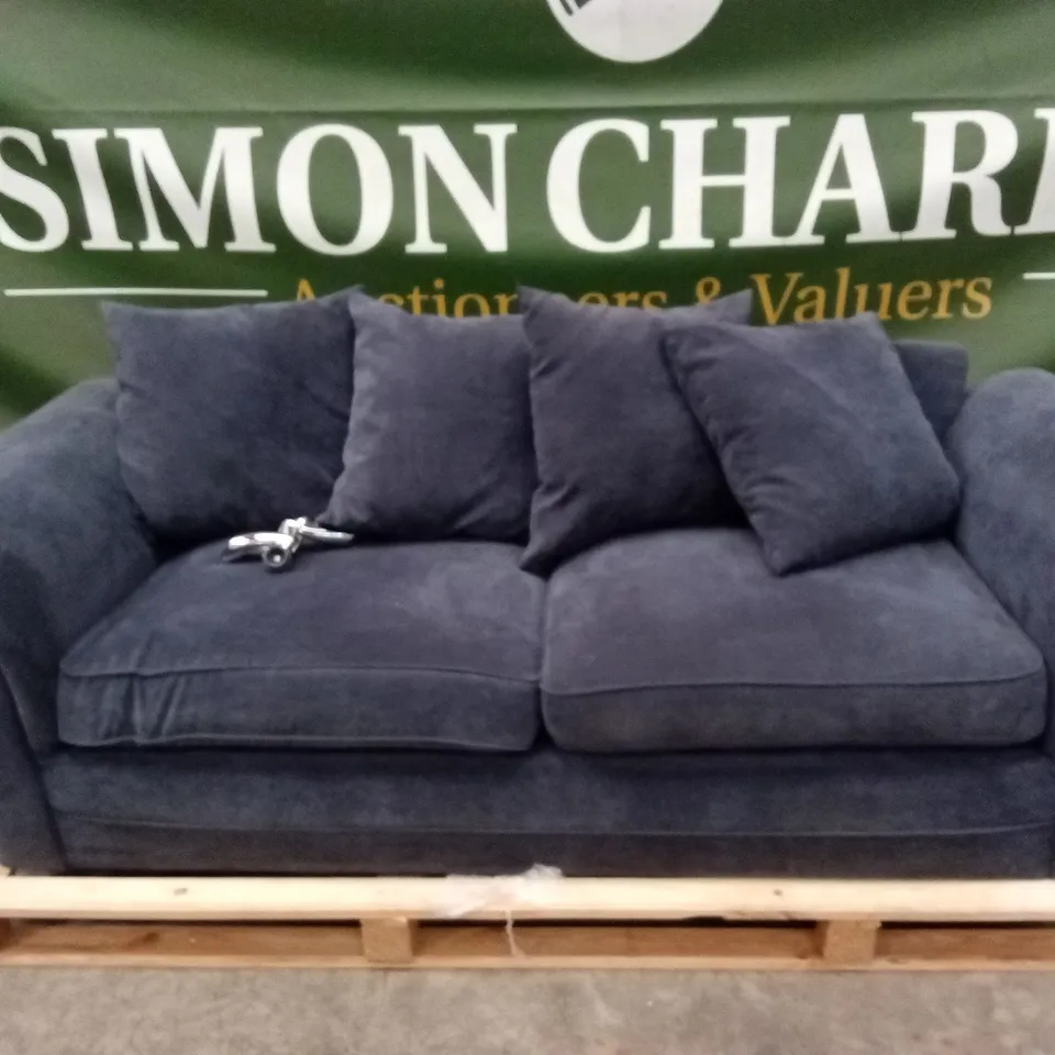 DURY FABRIC 3 SEATER SCATTER BACK SOFA - BLUE RRP £499