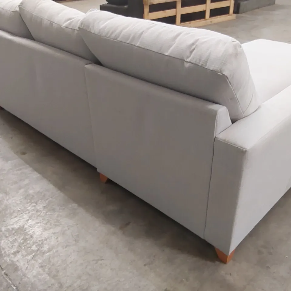 QUALITY DESIGNER ASHWELL CORNER CHAISE STORAGE SOFA BED - LIGHT GREY FABRIC