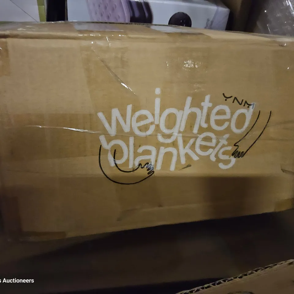 PALLET OF ASSORTED ITEMS TO INCLUDE,TOILET SEATS, AUTOMATIC WASTE BIN, SMART DESK LIGHT, INFLATABLE MATTRESS, WEIGHTED BLANKET, FOOD DEHYDRATOR.