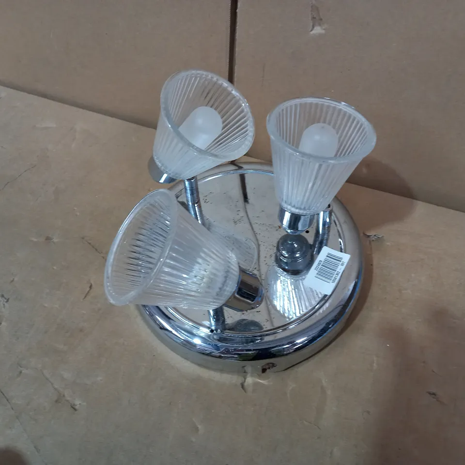 DESIGNER CHROME EFFECT 3 LIGHT SEILING PENDANT
