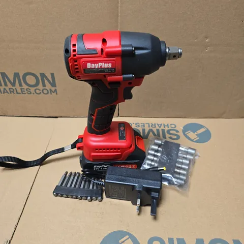 DAYPLUS CORDLESS IMPACT WRENCH DRILL IN RED