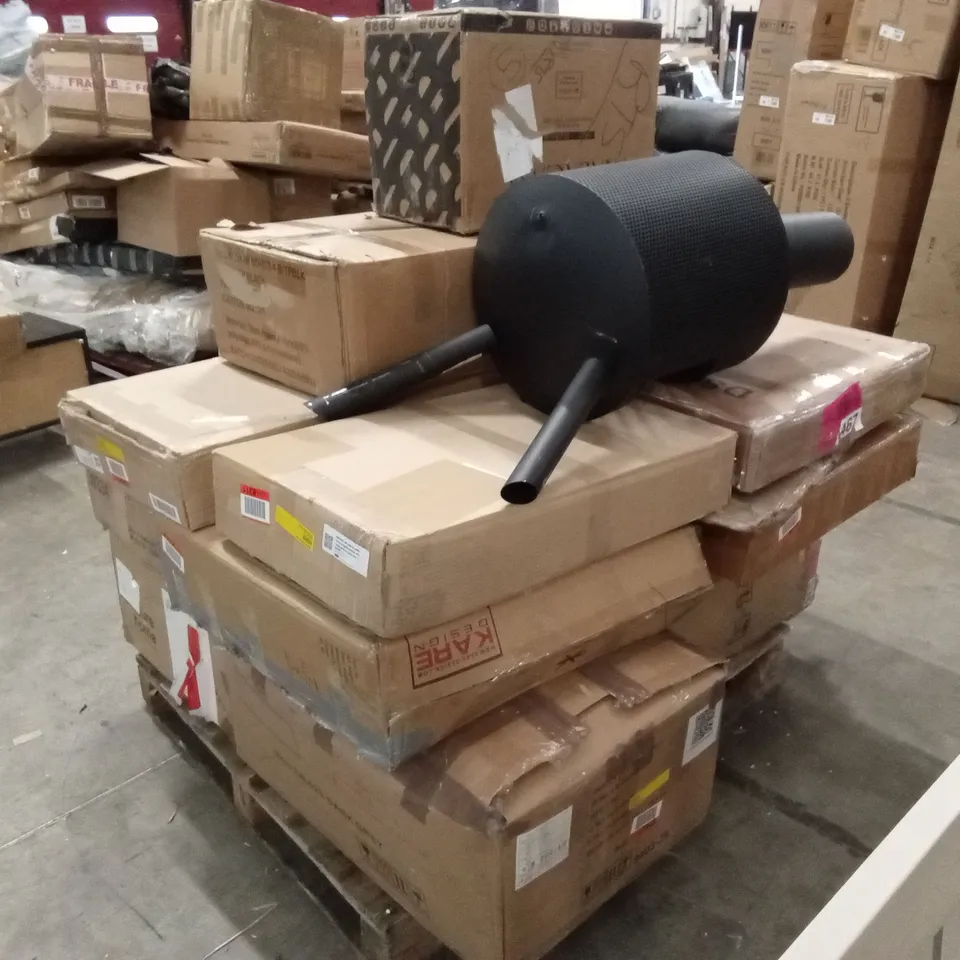 PALLET OF ASSORTED INCOMPLETE FURNITURE PARTS AND PIECES 