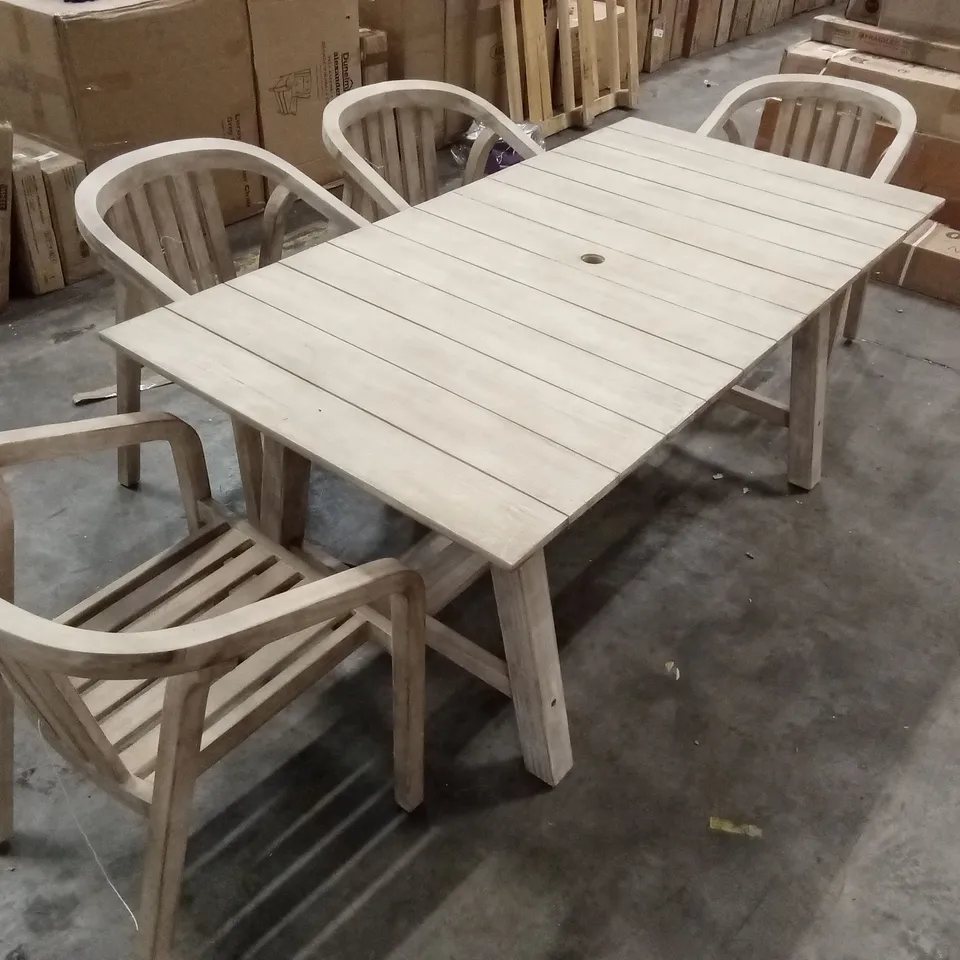 KEOSAUQUA 160cm ACACIA WOOD PATIO DINING SET