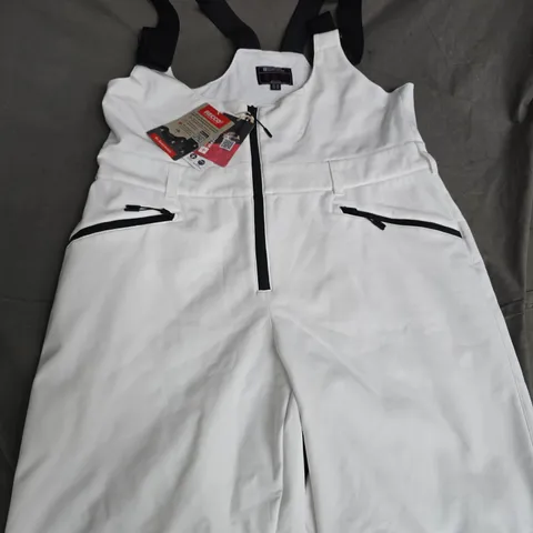MOUNTAIN WAREHOUSE ROCCO BIB FRONT WOMENS SKI PANTS IN WHITE - UK 14