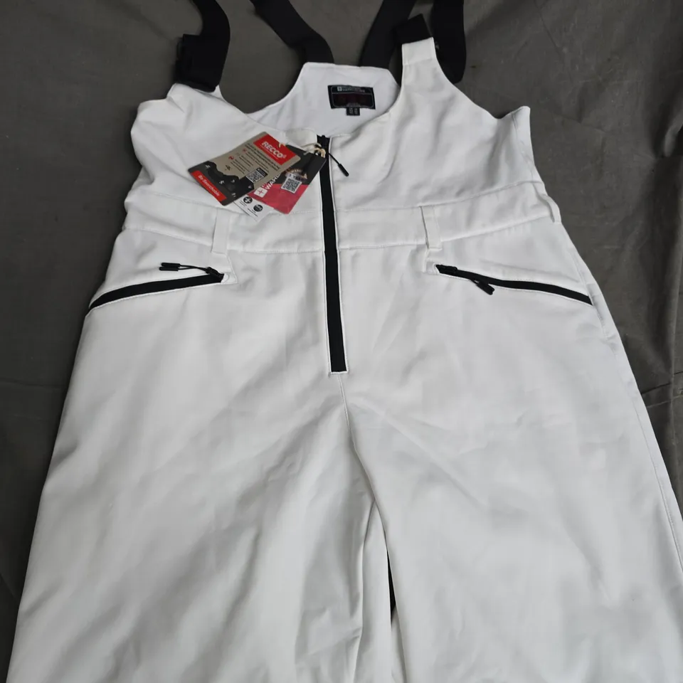 MOUNTAIN WAREHOUSE ROCCO BIB FRONT WOMENS SKI PANTS IN WHITE - UK 14