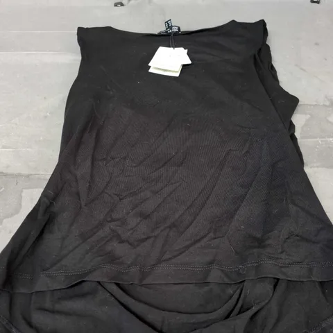 NOBODY'S CHILD RUCHED JERSEY TOP - BLACK - UK14 (EU42)