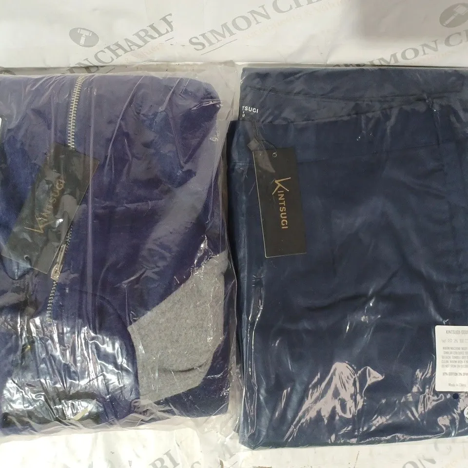 BOX OF APPROXIMATELY 10 ASSORTED CLOTHING ITEMS IN VARIOUS STYLES AND SIZES TO INCLUDE NAVY TROUSERS & CAPES IN GREY/BLUE