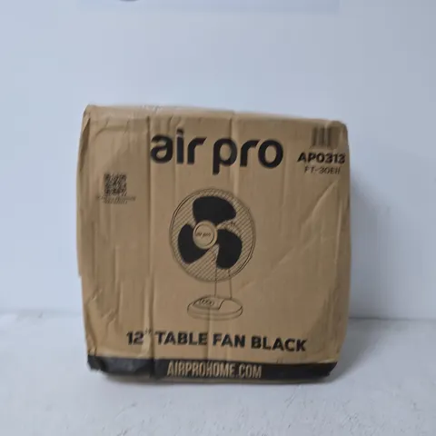 AIR PRO 12" TABLE FAN – BLACK, BOXED