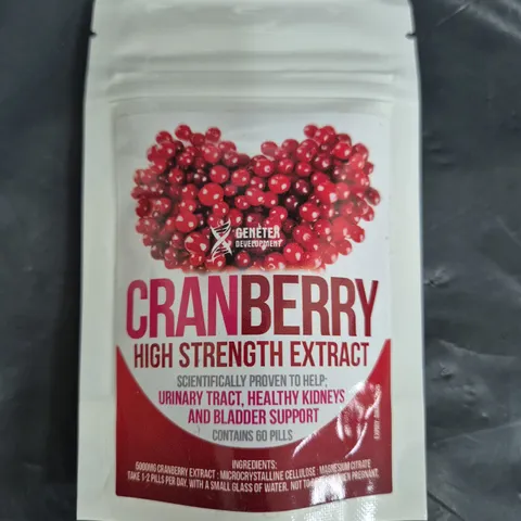 BOX OF APPROXIMATELY 20 PACKS OF CUTS-N-GAINS TABLETS - CRANBERRY HIGH STRENGTH EXTRACT (60 TABLETS PER PACK)