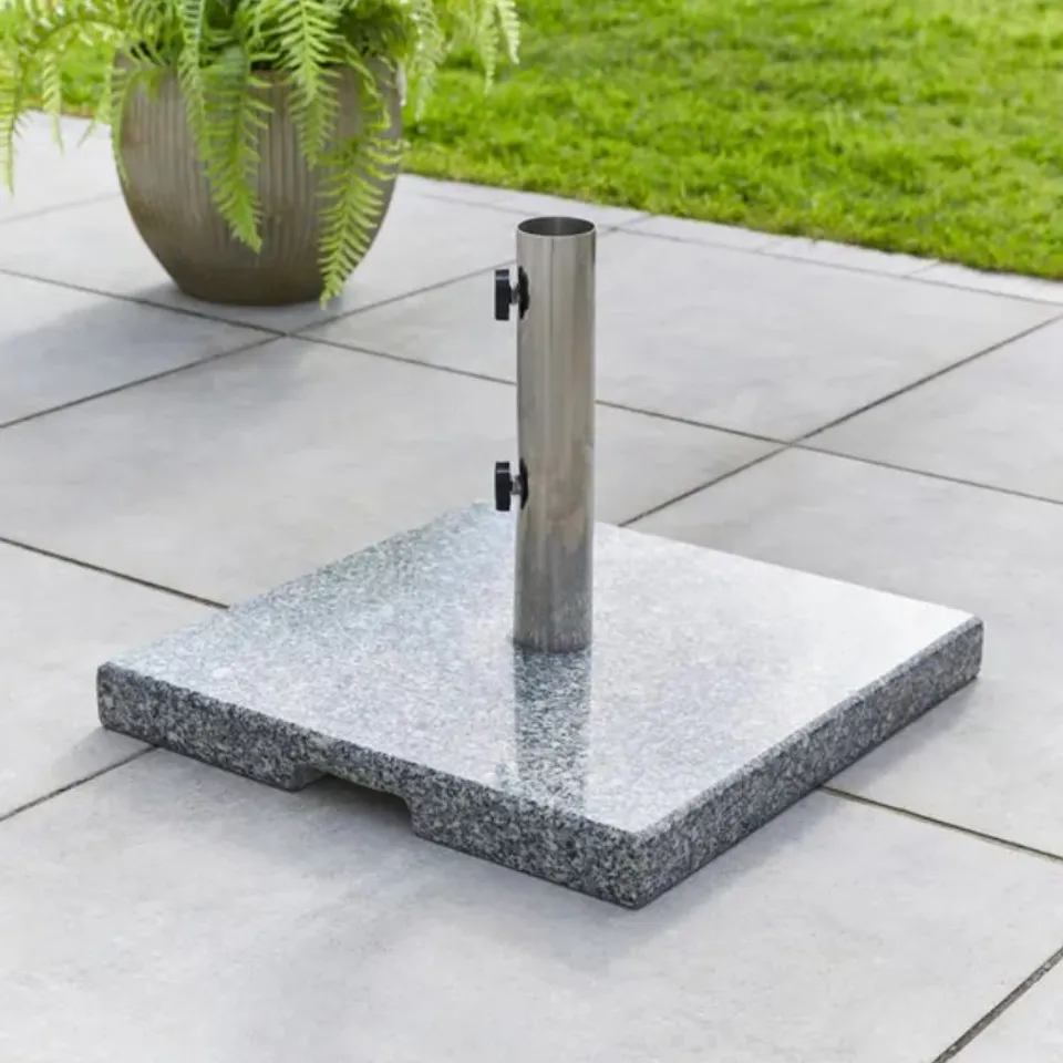 BOXED SQUARE GRANITE PARASOL BASE, 25KG (1 BOX)