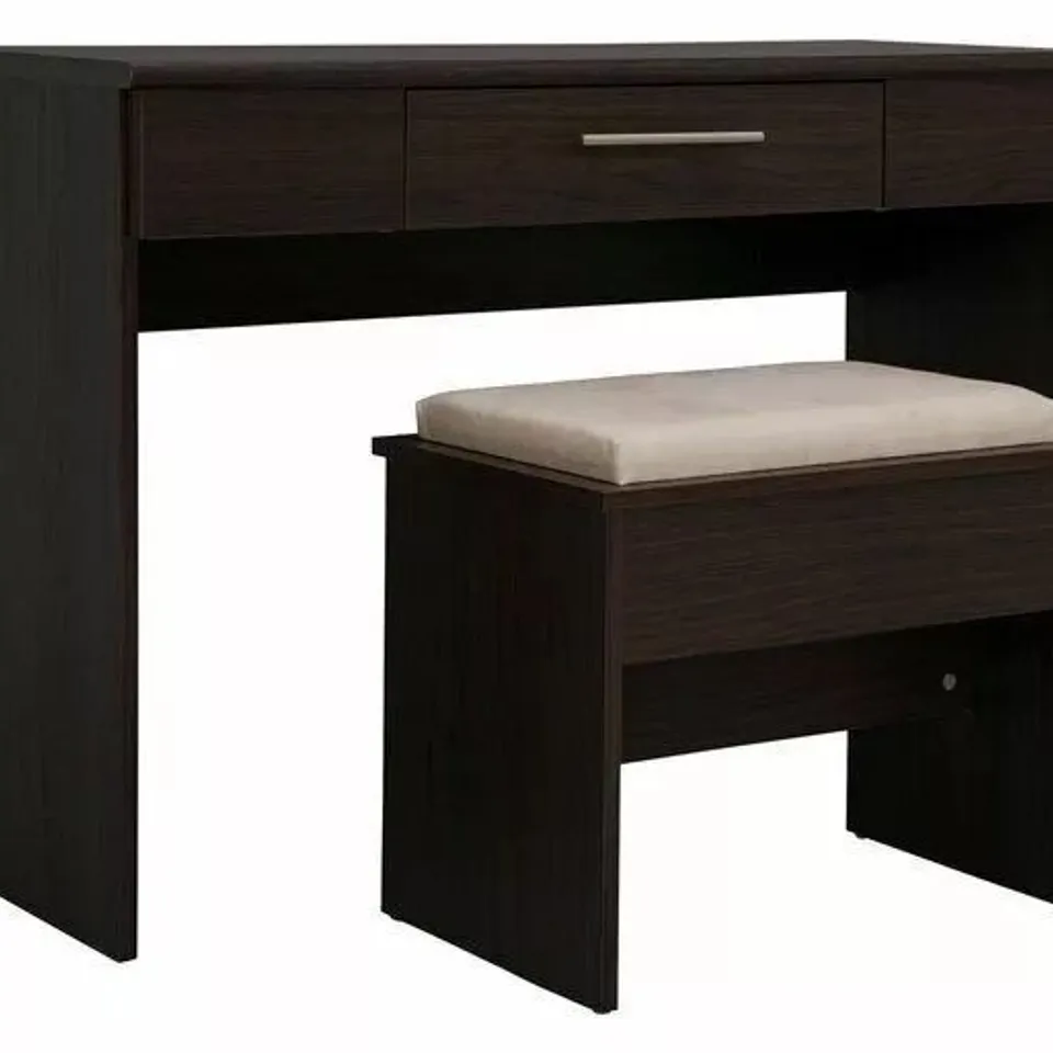 BRAND NEW BOXED NORMANDY DRESSER AND STOOL DARK OAK (1 BOX)