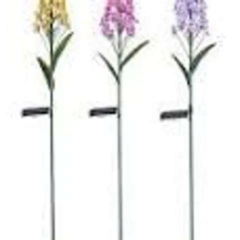GARDEN REFLECTIONS SET OF 3 SOLAR DELPHINIUM STAKE LIGHTS