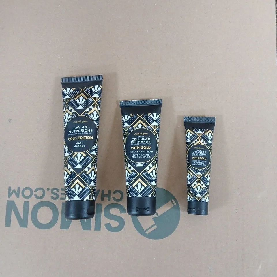 ELIZABETH GRANT SKINCARE SET – CAVIAR NUTRITRICE GOLD EDITION MASK, CELLULAR RECHARGE WITH GOLD HAND CREAM & EYE CONTOUR 
