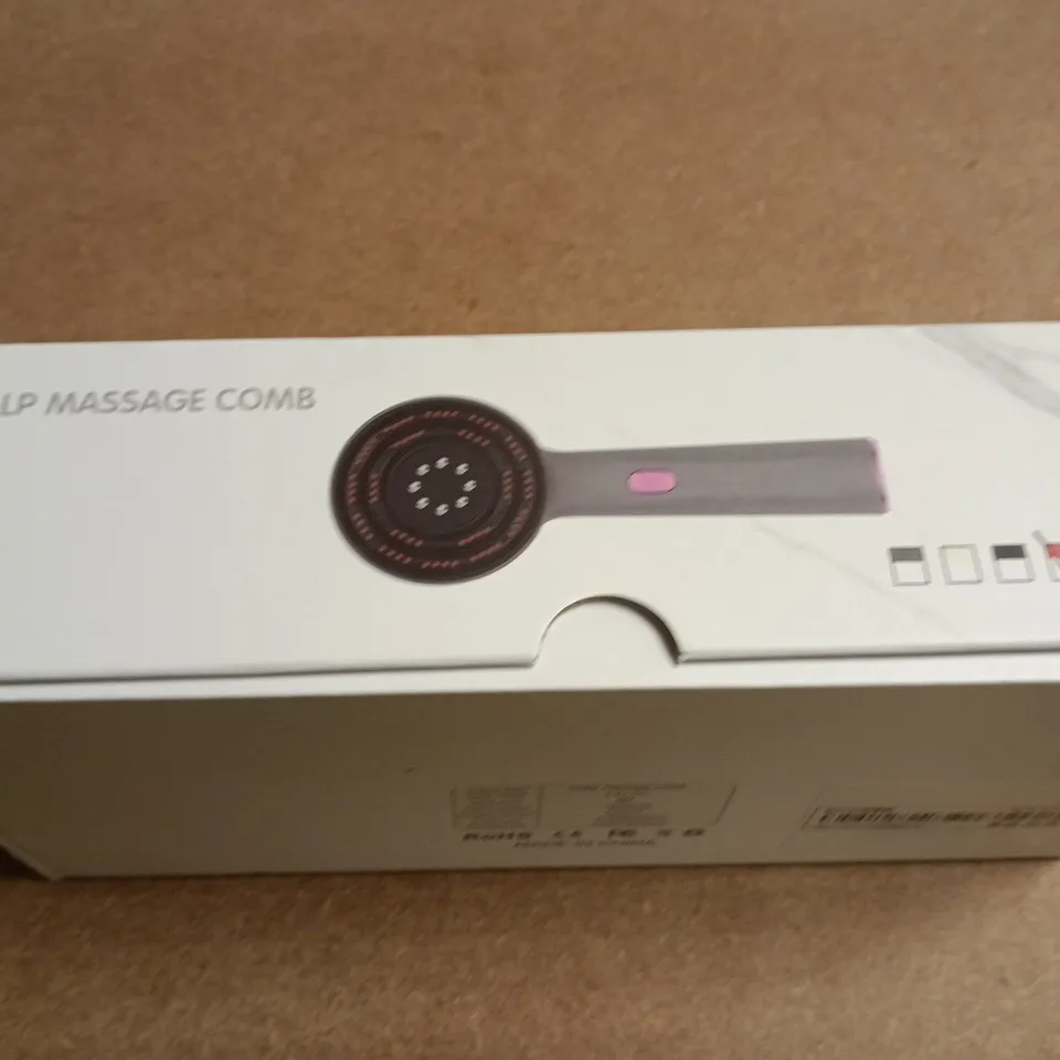 SCALP MASSAGE COMB MASSAGER – RED HANDHELD DEVICE WITH USB CABLE (BOXED)