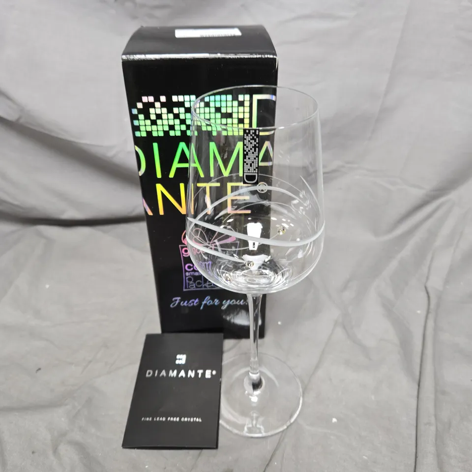 DIAMANTE FINE LEAD CRYSTAL WINE GLASS