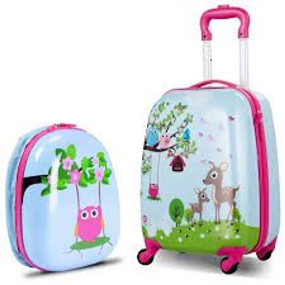 BOXED BG51215 ABS KIDS SUITCASE BACKPACK LUGGAGE SET- 2 PIECE