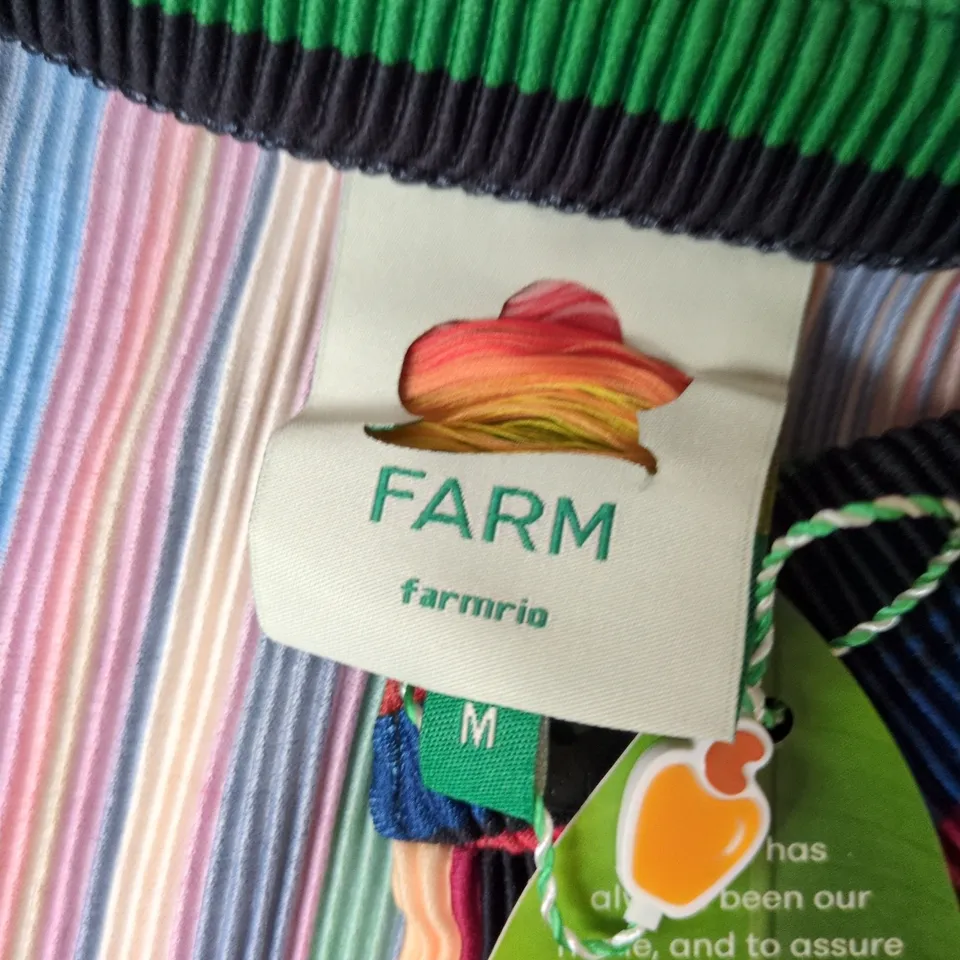 FARM FARMRIA PIPA STRIPES MULTICOLOUR PLEATED SHIRT - MEDIUM
