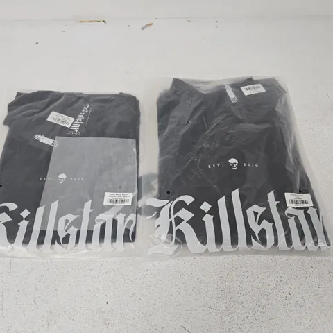 LOT OF APPROXIMATELY 40 BRAND NEW KILLSTAR ITEMS TO INCLUDE DARK SURGE SHIRTS AND BURNING LIGHT SHIRTS - VARIOUS SIZES