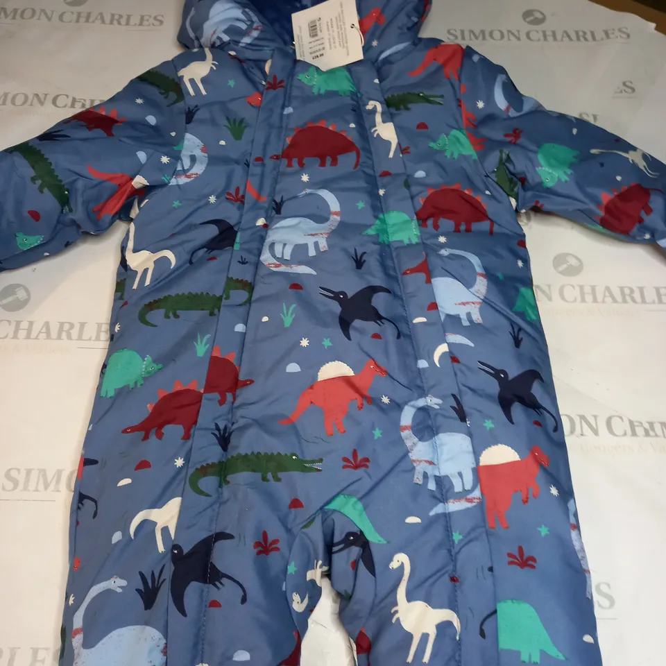 JOHN LEWIS DINOSAUR PRINT SNOWSUIT SIZE 9-12 MONTHS 