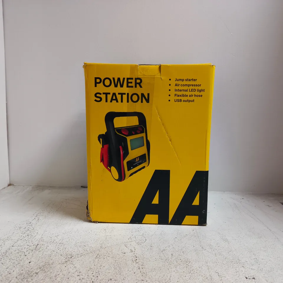 BOXED AA POWER STATION – PORTABLE JUMP STARTER & AIR COMPRESSOR