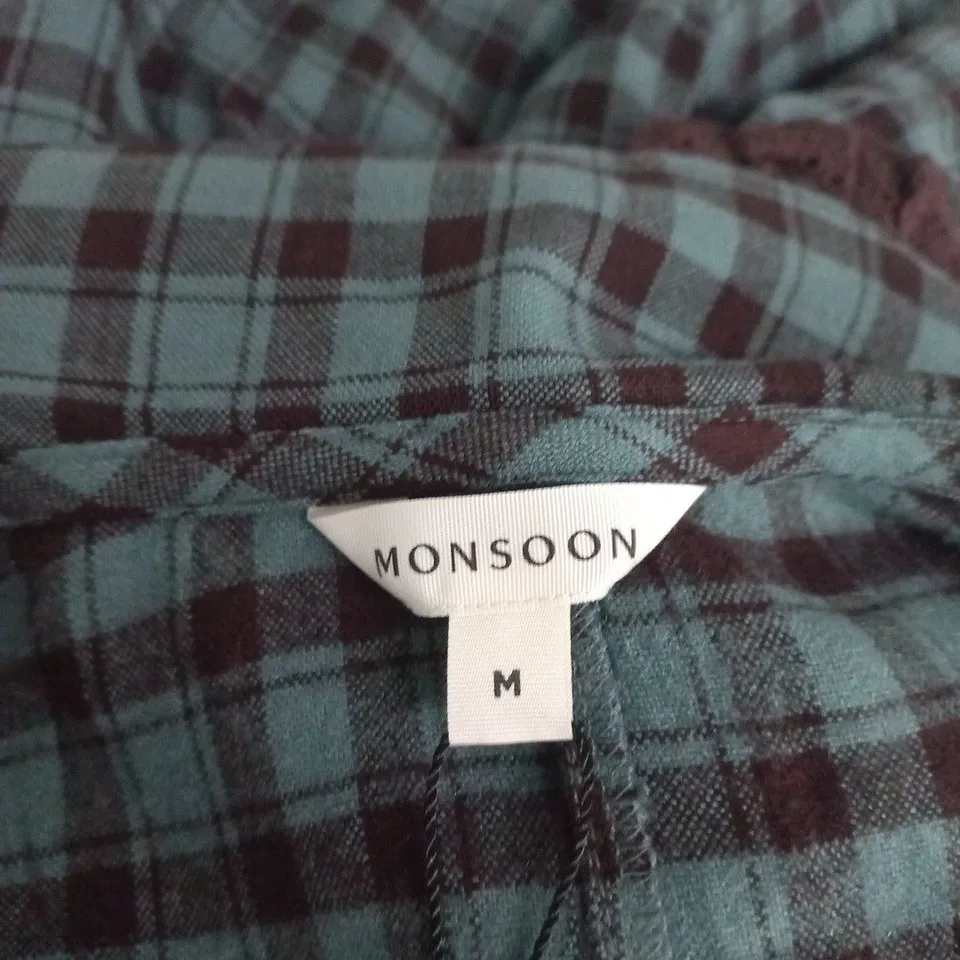 MONSOON WOMEN’S BLUE CHECK DRESS – SIZE M