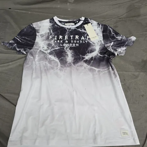 FIRETRAP LONDON MARBLE PRINT T-SHIRT – MEN’S SIZE L