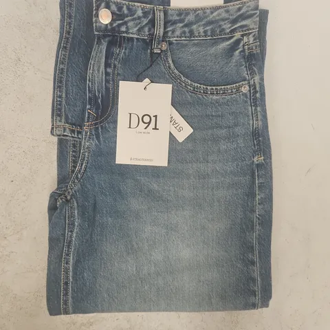 STRADIVARIUS D91 LOW WIDE JEANS IN BLUE SIZE UK 10