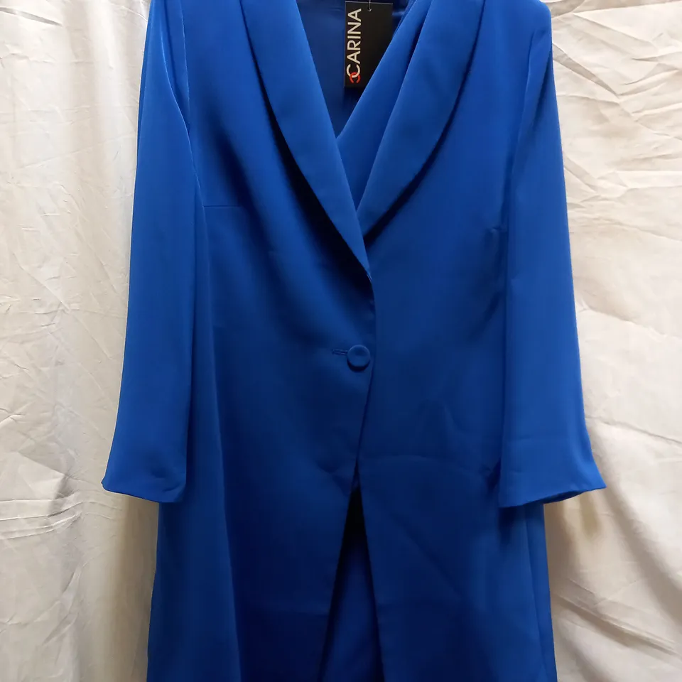 CARINA AZUL BLUE VESTIDO VALEN DRESS/BLAZER - SIZE UK 18