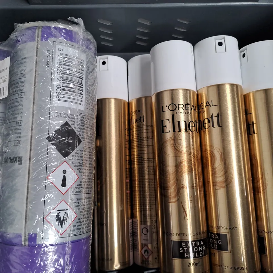 APPROXIMATELY 10 ASSORTED AEROSOL ITEMS IN INCLUDE AFTERSUN MIST, HAIRSPRAY, FIXATIVE SPRAY, ETC - COLLECTION ONLY