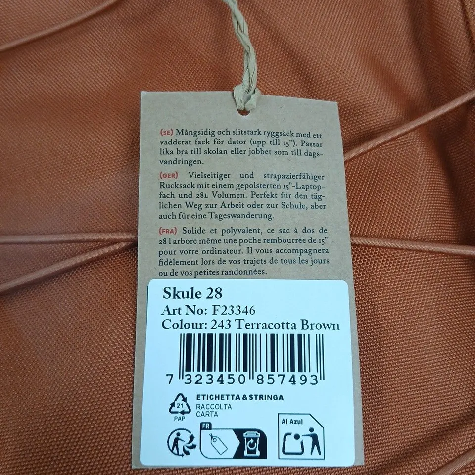 FJÄLLRÄVEN SKULE 28 BACKPACK – TERRACOTTA BROWN