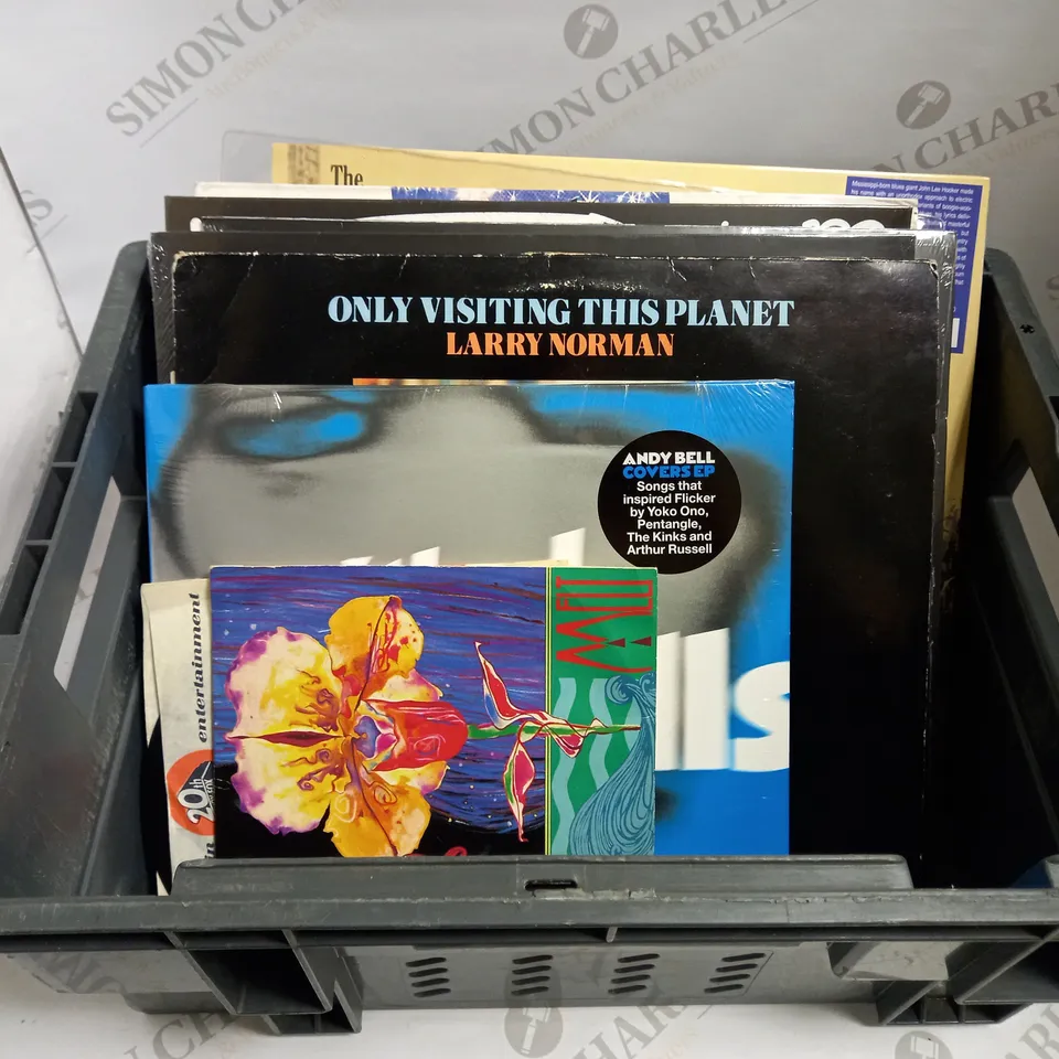BOX OF APPROX 10 ASSORTED VINYLS INCLUDING ANDY BELL, BLACK COUNTRY NEW ROAD AND LARRY NORMAN