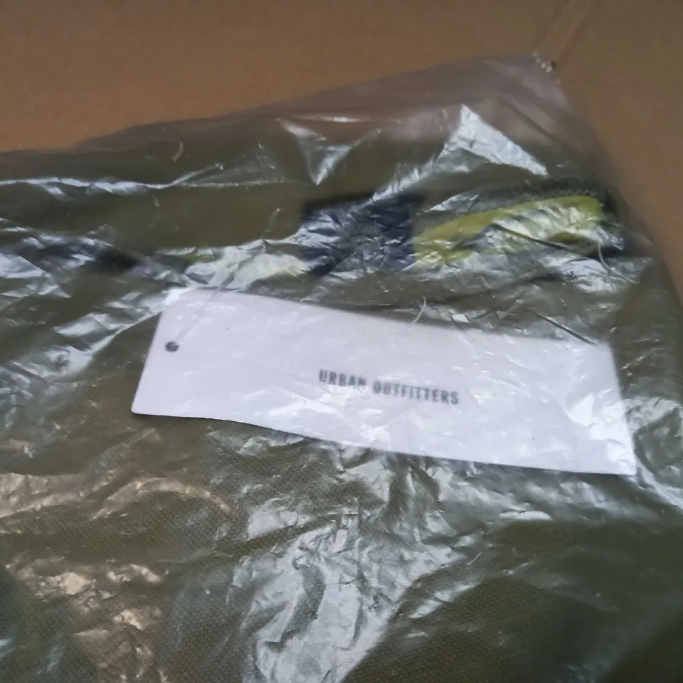 PACKAGED KHAKI RUCHED MESH MAXI DRESS - XS