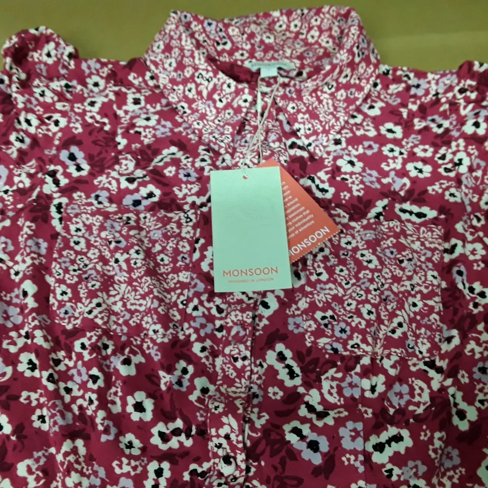 MONSOON BRIGHT PINK FLORAL DRESS - S