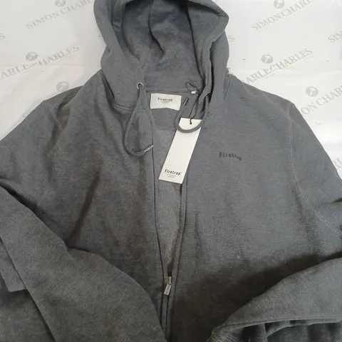 FIRETRAP HEAVY WEIGHTED BLACK JACKET WITH HOOD - 2XL