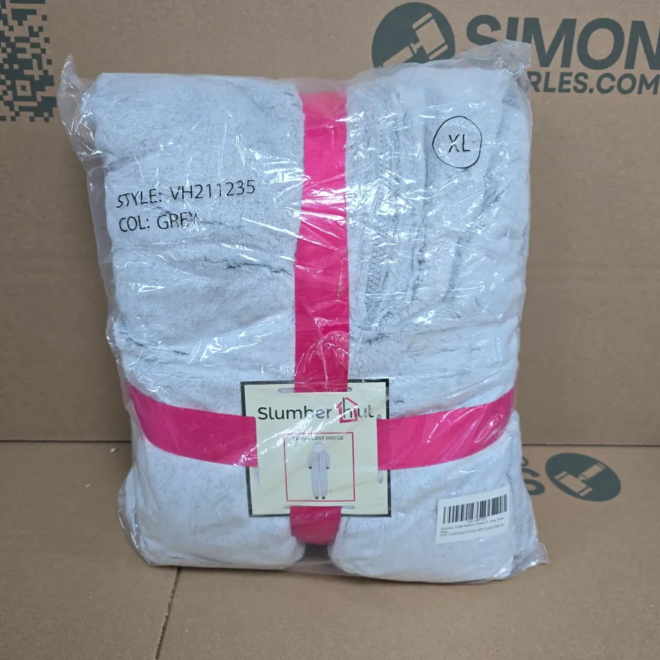 SLUMBER HUT LADIES COSY ONESIE – GREY, UK XL